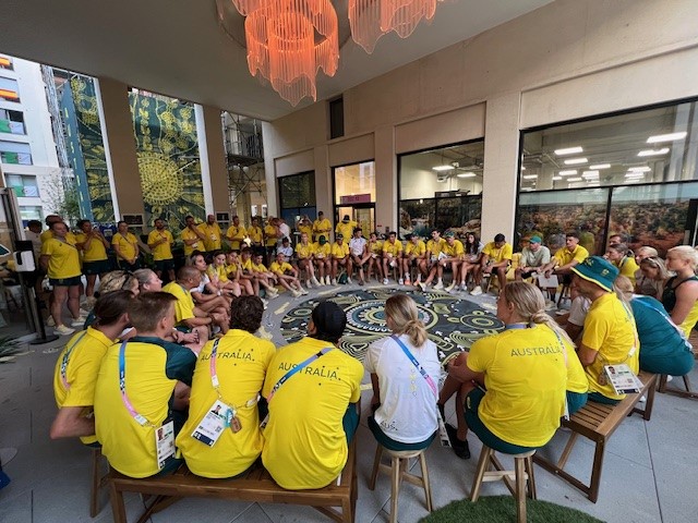 Australia's Yarning Circle in the athlete's village in Paris.