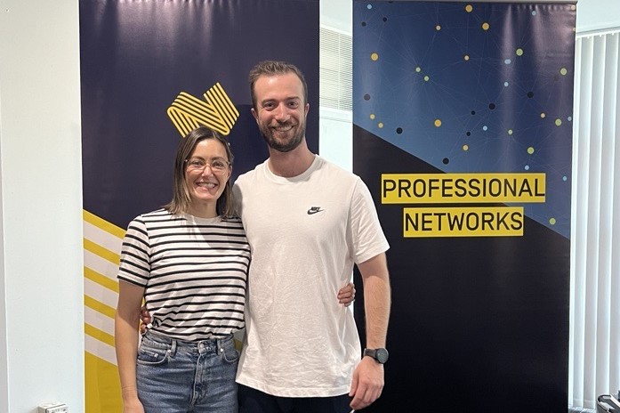 Carlee Van Dyk and Liam Nottle pictured at the Practitioner Development workshop at the AIS.