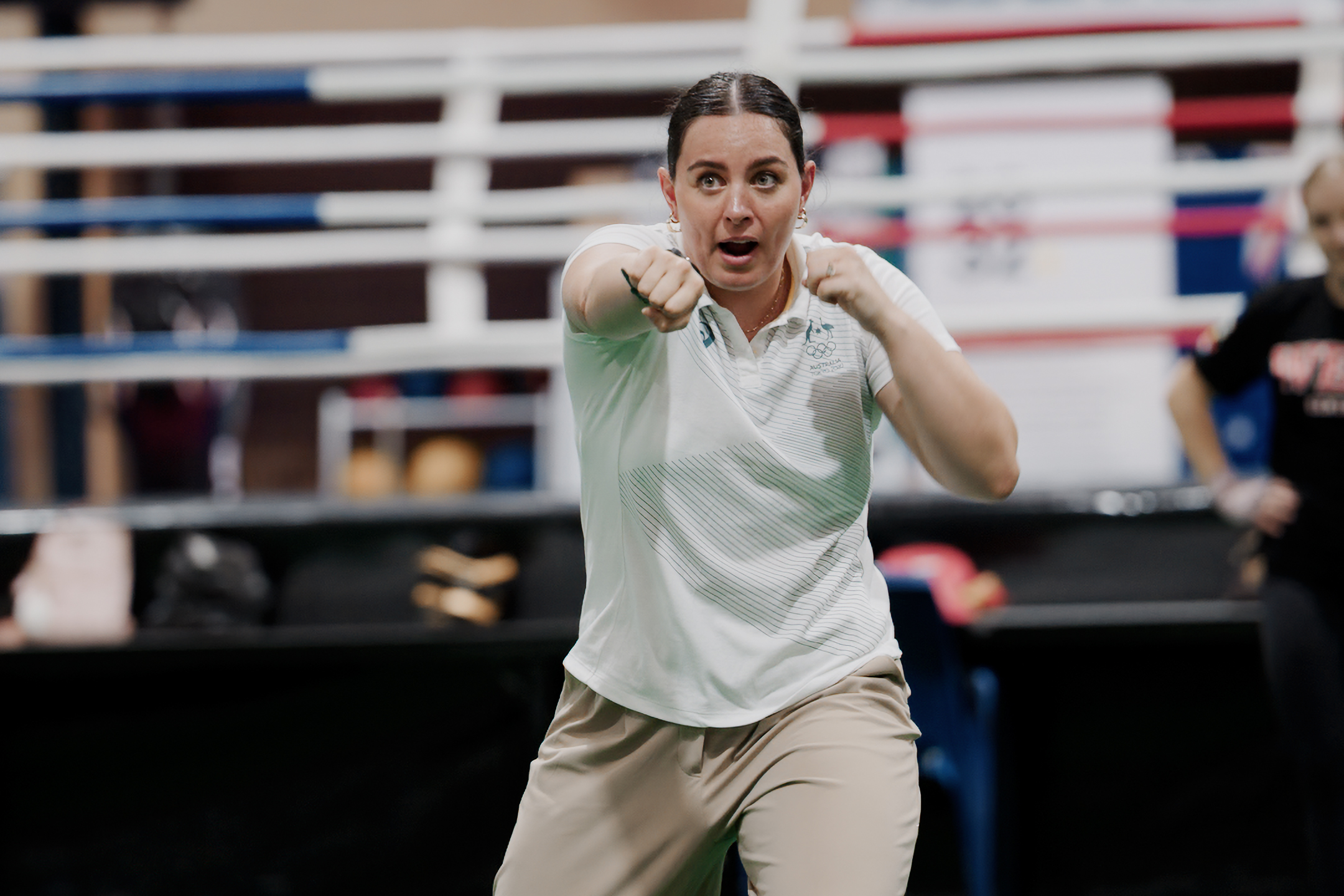 Olympic medallist Caitlin Parker leads a sparring session at the Boxing Australia National Women's Development Camp